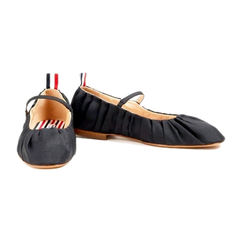 THOM BROWNE Silk Ballerina Shoes US10 UK7 EU40 Ruched Made in Italy.